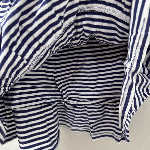 Mini Boden Navy & Blue Stripe Tiered Ruffle Skort - Picture 4 of 6